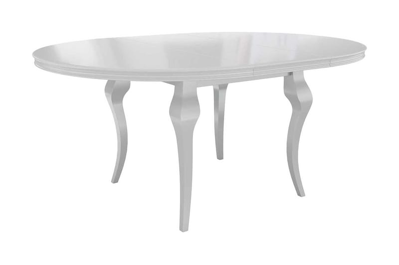 Utdragbart Ovalt Matbord 120 cm i Målat Trä, Vit