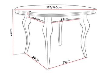 Utdragbart Ovalt Matbord 120 cm i Målat Trä - Vit - Möbler - Bord