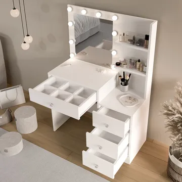Uvero Sminkbord 69,4x135x40 cm - Vit - Möbler - Bord