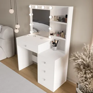 Uvero Sminkbord 69,4x135x40 cm - Vit - Möbler - Bord
