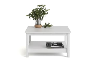 Vallvidera 81 cm Runt Soffbord med Hylla i Målat Trä - Vit - Möbler - Bord