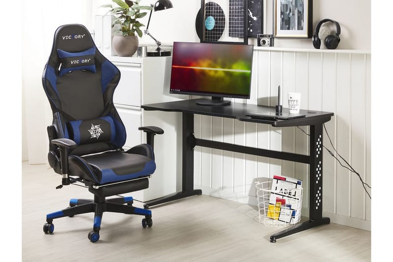 VANDUSER Gamingbord 120 cm med LED-belysning Svart - Svart/Svart - Gamingbord & datorbord - Bord