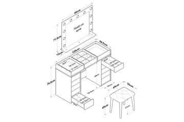 Varlin Sminkbord 120 cm - Vit - Möbler - Bord