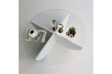 Vellavie Soffbord 90x30x90 cm Runt - Vit - Möbler - Bord