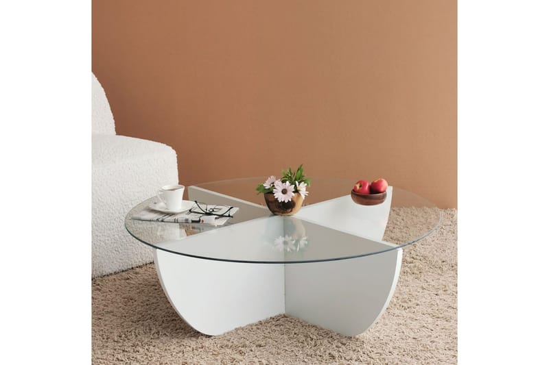 Vellavie Soffbord 90x30x90 cm Runt - Vit - Möbler - Bord