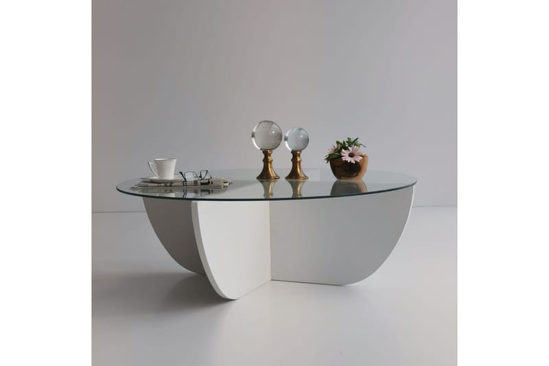 Vellavie Soffbord 90x30x90 cm Runt - Vit - Möbler - Bord