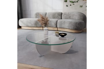 Vellavie Soffbord 90x30x90 cm Runt - Vit - Möbler - Bord