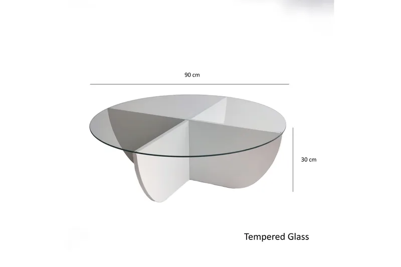 Vellavie Soffbord 90x30x90 cm Runt - Vit - Möbler - Bord