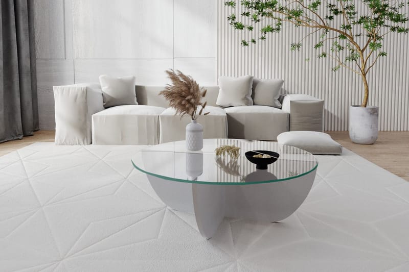 Vellavie Soffbord 90x30x90 cm Runt - Vit - Möbler - Bord