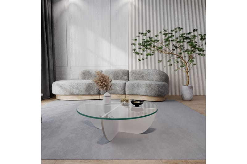 Vellavie Soffbord 90x30x90 cm Runt - Vit - Möbler - Bord