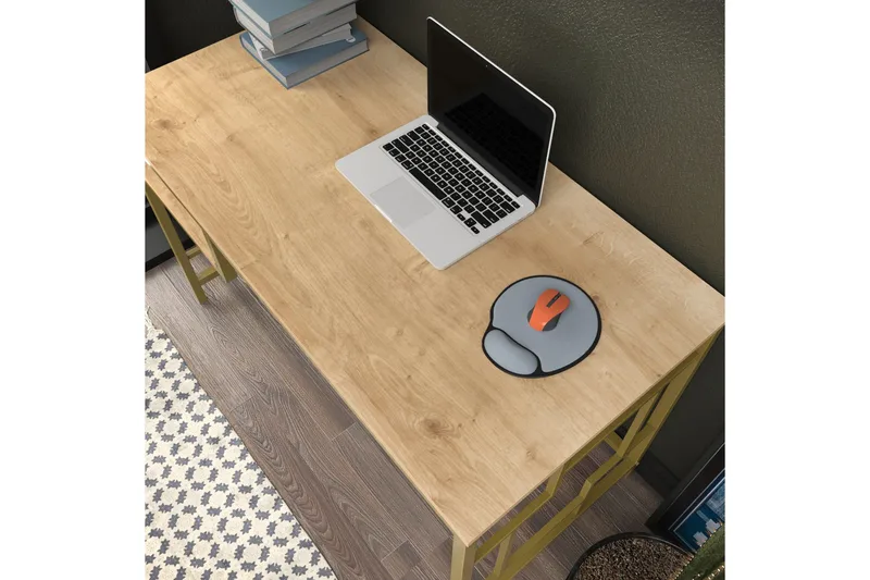 Vinresk Skrivbord 60x74,8x120 cm - Guld/Brun - Möbler - Bord