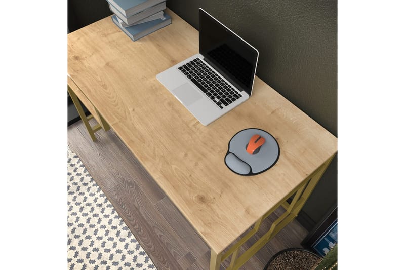 Vinresk Skrivbord 60x74,8x120 cm - Guld/Brun - Möbler - Bord
