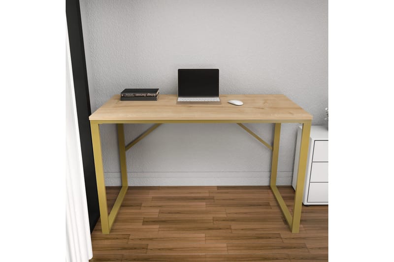 Vinresk Skrivbord 60x74x120 cm - Guld/Brun - Möbler - Bord