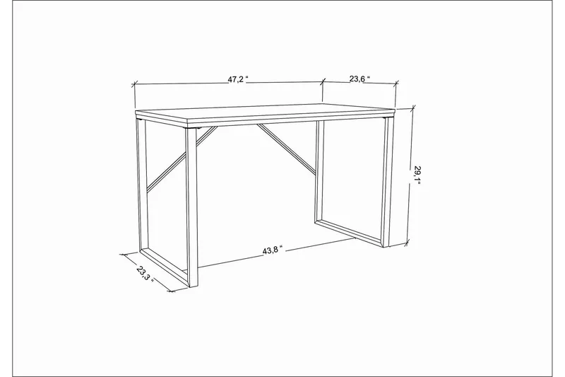 Vinresk Skrivbord 60x74x120 cm - Guld/Brun - Möbler - Bord
