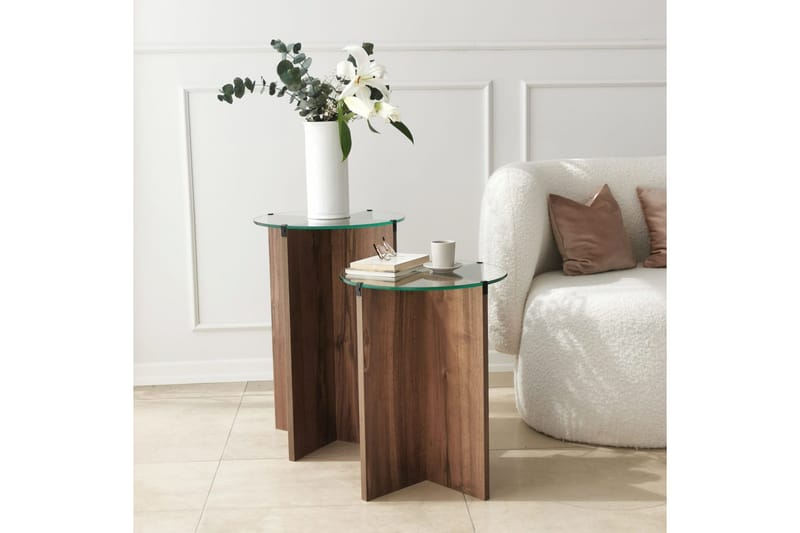 Vintalle Satsbord 60x40x60 cm Runt - Brun - Möbler - Bord