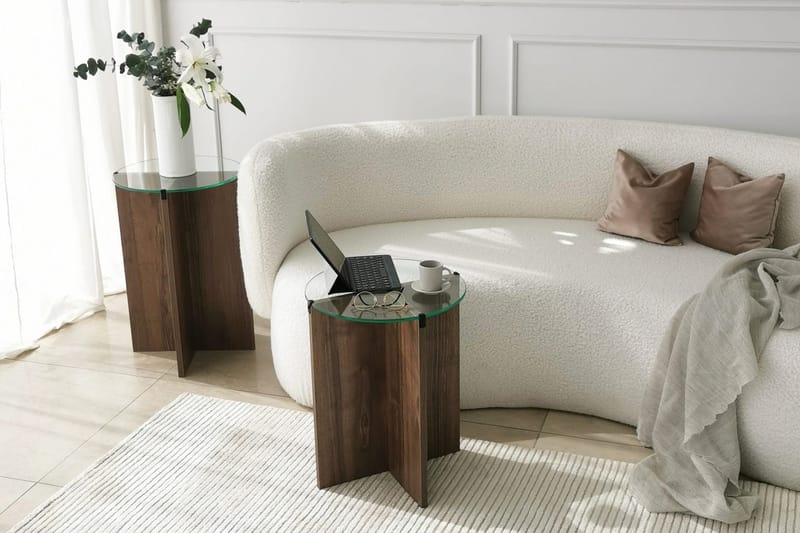 Vintalle Satsbord 60x40x60 cm Runt - Brun - Möbler - Bord