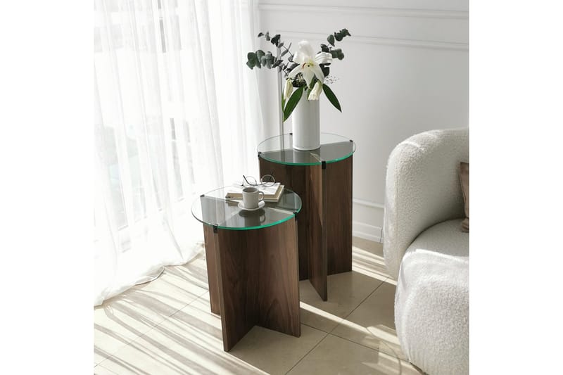 Vintalle Satsbord 60x40x60 cm Runt - Brun - Möbler - Bord