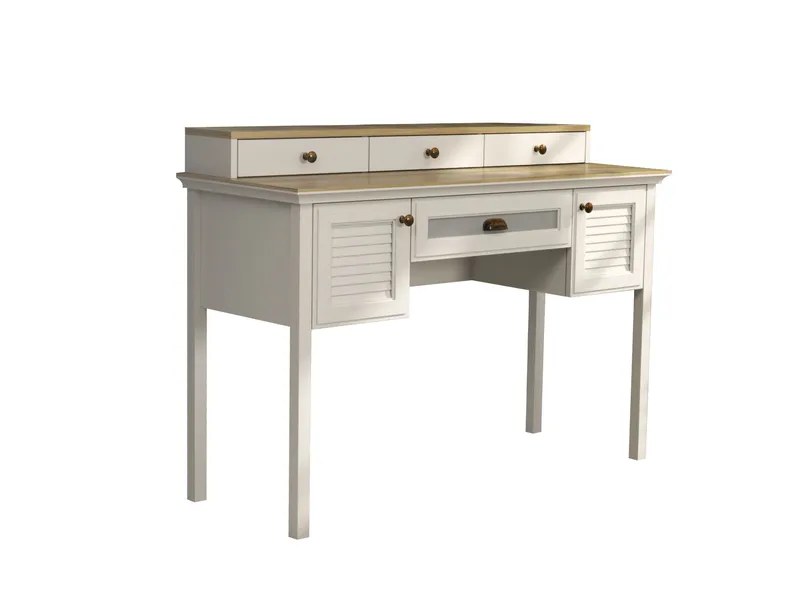 Virena Sminkbord 132 cm, Crème, ek, grå