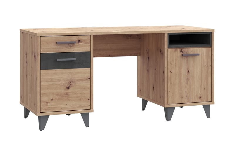 VISANIS Skrivbord 150 cm Brun/Grå - Möbler - Bord