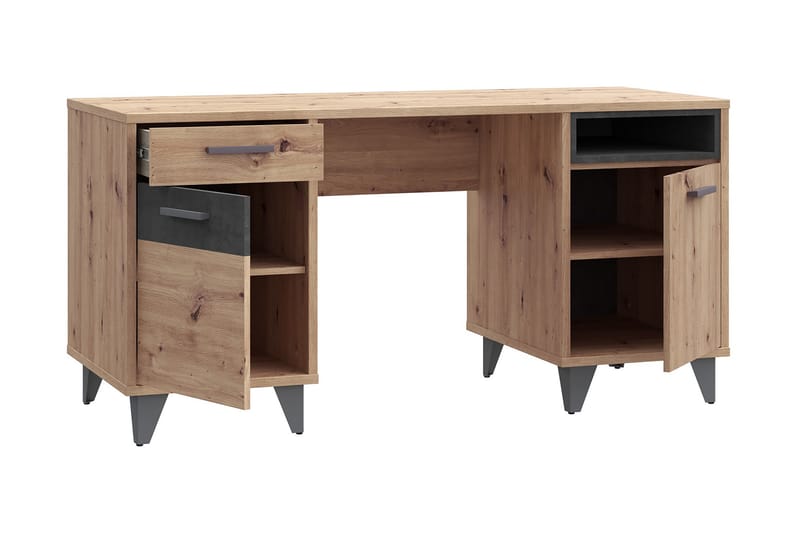VISANIS Skrivbord 150 cm Brun/Grå - Möbler - Bord