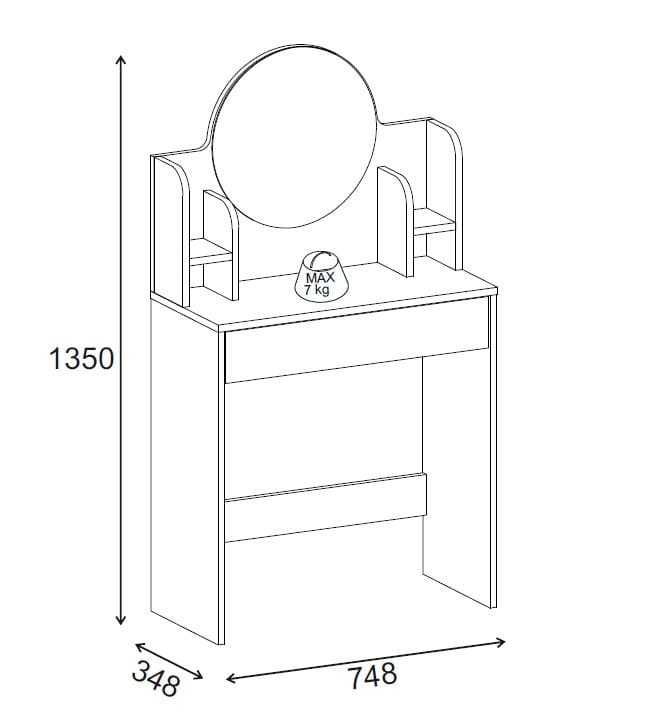 Vorina Sminkbord 85 cm - Vit - Möbler - Bord