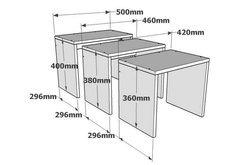 WERNA Satsbord 50x40x50 cm Vit - Möbler - Bord