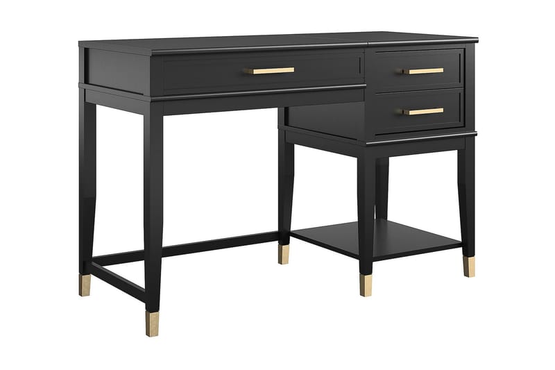 WESTERLEIGH Skrivbord 116 cm Höj- och sänkbar 3 Lådor Svart - CosmoLiving - Möbler - Bord