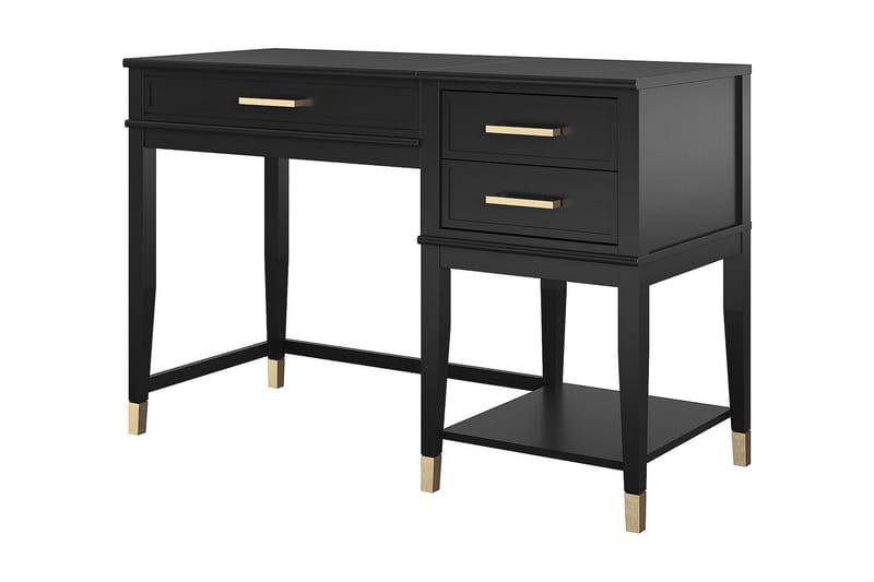 WESTERLEIGH Skrivbord 116 cm Höj- och sänkbar 3 Lådor Svart - CosmoLiving - Möbler - Bord