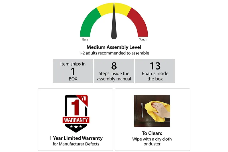 Westerleigh Skrivbord 116 cm Höj- och sänkbar 3 Lådor Svart - CosmoLiving - Möbler - Bord