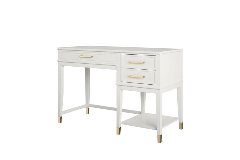 WESTERLEIGH Skrivbord 116 cm Höj- och sänkbar 3 Lådor Vit - CosmoLiving - Möbler - Bord