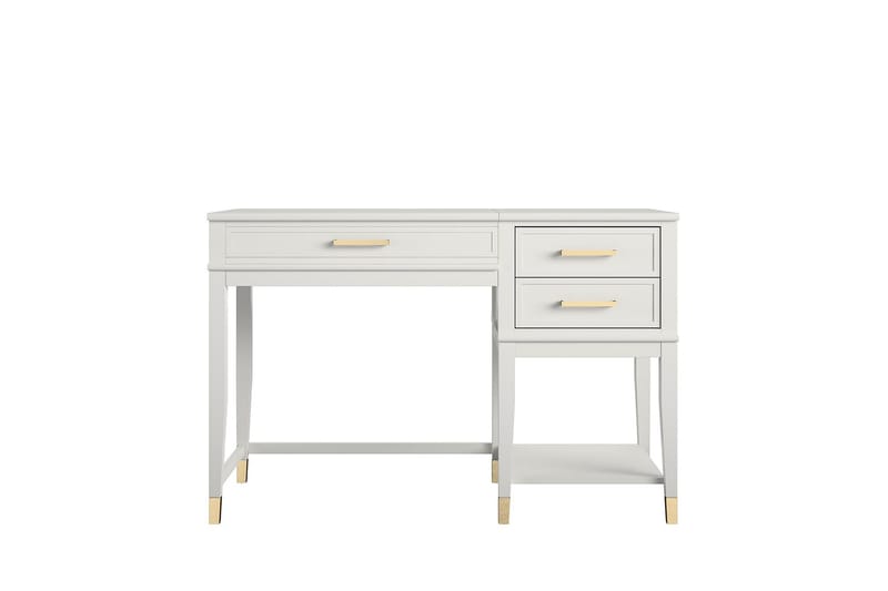 WESTERLEIGH Skrivbord 116 cm Höj- och sänkbar 3 Lådor Vit - CosmoLiving - Möbler - Bord