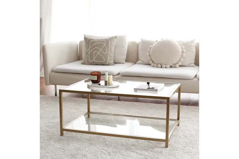 Wickaren Soffbord 90 cm - Guld/Glas - Möbler - Bord