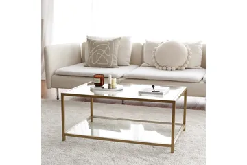 Wickaren Soffbord 90 cm - Guld/Glas - Möbler - Bord