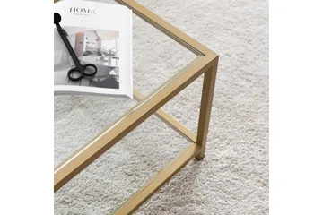 Wickaren Soffbord 90 cm - Guld/Glas - Möbler - Bord
