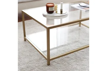 Wickaren Soffbord 90 cm - Guld/Glas - Möbler - Bord