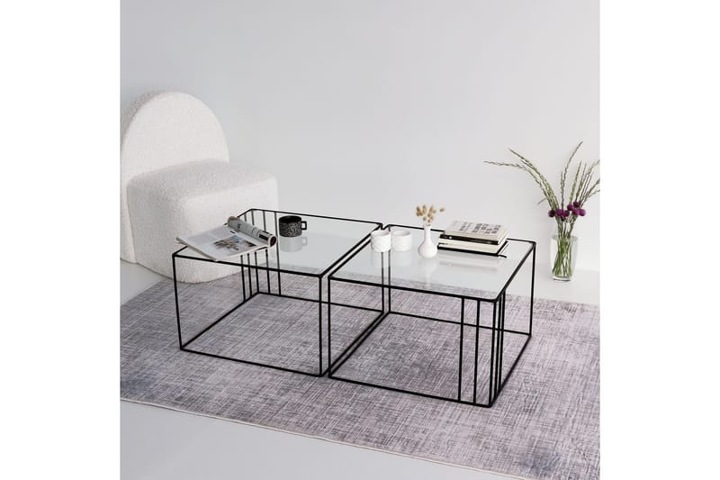 Wijkan Soffbord 55 cm - Glas/Svart - Möbler - Bord