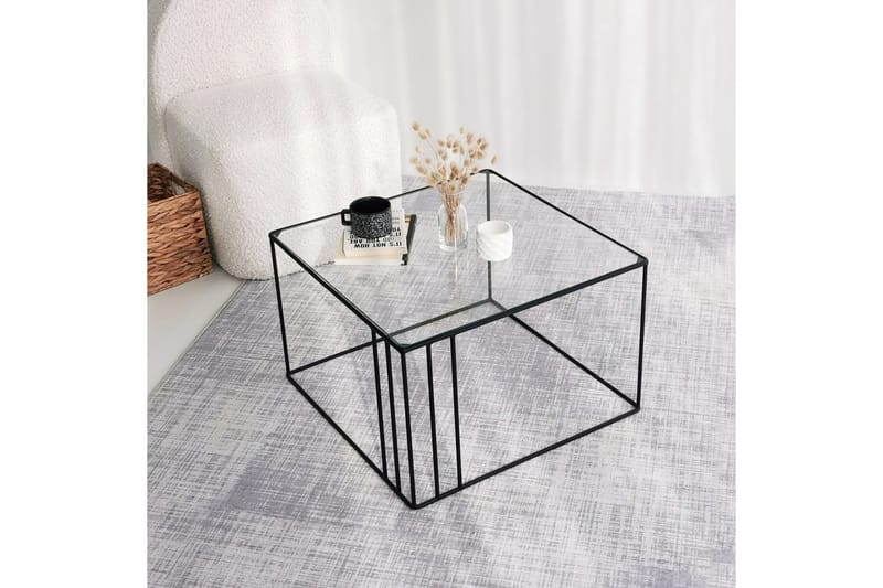 Wijkan Soffbord 55 cm - Glas/Svart - Möbler - Bord