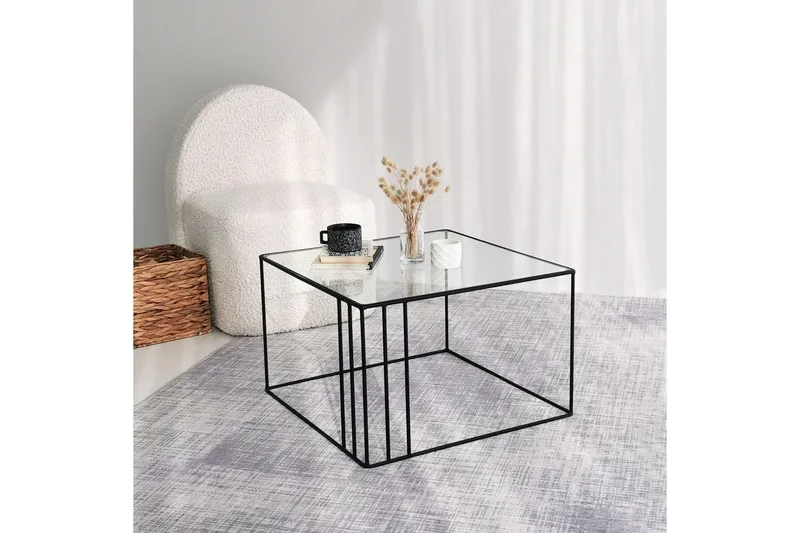 Wijkan Soffbord 55 cm - Glas/Svart - Möbler - Bord