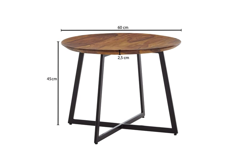 Wilhem 60 cm Runt Soffbord i Ljust Trä - Brun - Möbler - Bord