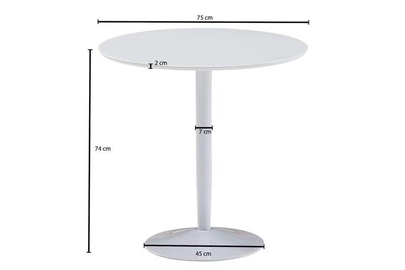 Wilhem Litet Runt Matbord 80 cm i Målad MDF - Vit - Möbler - Bord