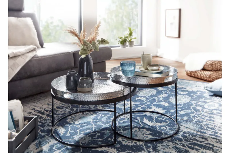 Wilhem Satsbord 46 cm Rund - Silver - Möbler - Bord