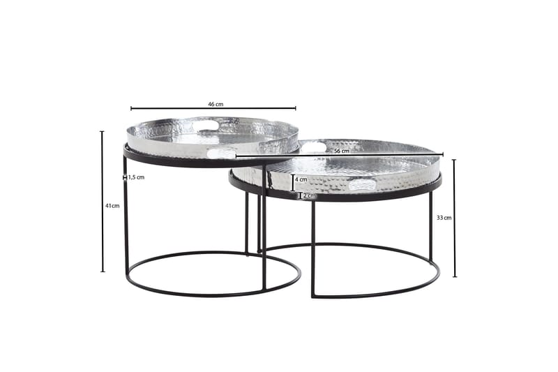 Wilhem Satsbord 46 cm Rund - Silver - Möbler - Bord