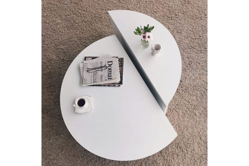 WOKINGHAM Soffbord 90x30x90 cm Vit Oval - Möbler - Bord