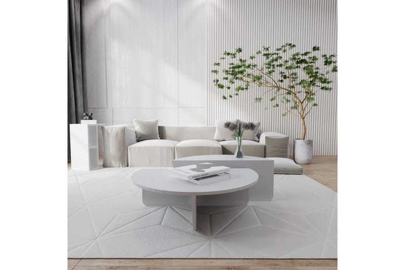 WOKINGHAM Soffbord 90x30x90 cm Vit Oval - Möbler - Bord