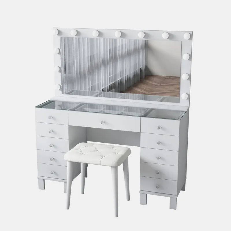 Wonthaggi Sminkbord 120x133,6x40 cm - Vit - Möbler - Bord