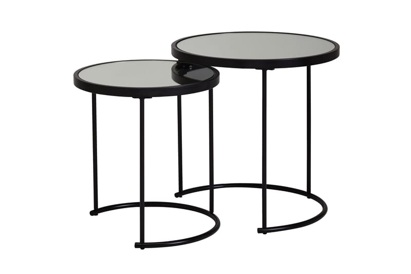 Wrighton Satsbord 50 cm Runt Soffbord Stapelbart i Metall och Glas, Spegelsilver