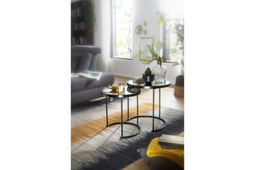 Wrighton Satsbord 50 cm Runt Soffbord Stapelbart i Metall och Glas - Spegelsilver - Möbler - Bord