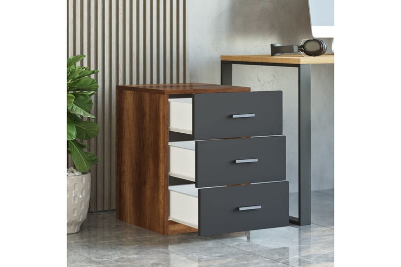 WYLLAM Sängbord 45 cm Teak/Antracit - Möbler - Bord