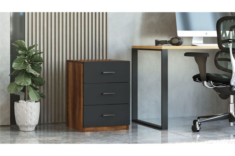WYLLAM Sängbord 45 cm Teak/Antracit - Möbler - Bord