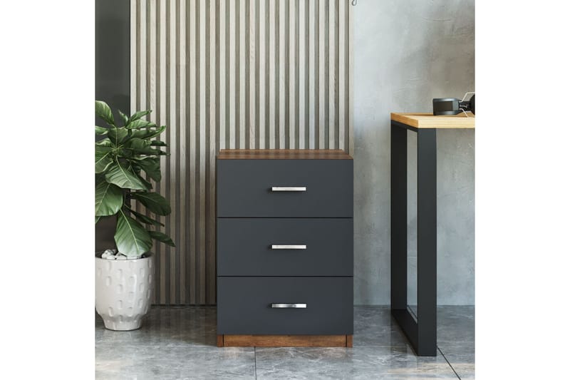 WYLLAM Sängbord 45 cm Teak/Antracit - Möbler - Bord